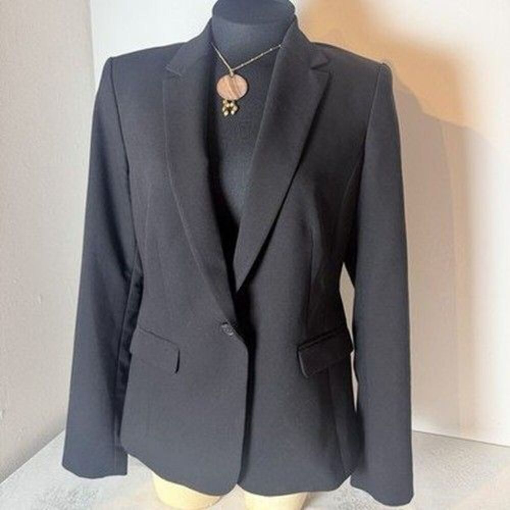 Worthington Blazer Jacket Womens 8 Black One Button Business Career Workwear Y2K